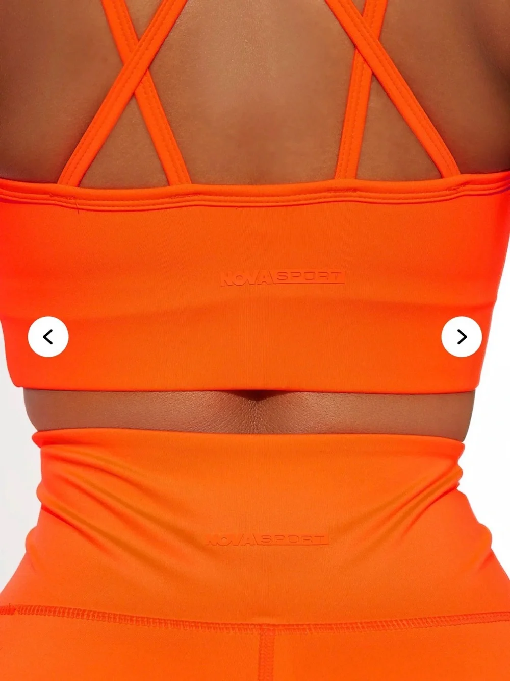NWT Fashion Nova Orange Neon high-Waist Leggings & Strappy Sports Bra Set SIZE S